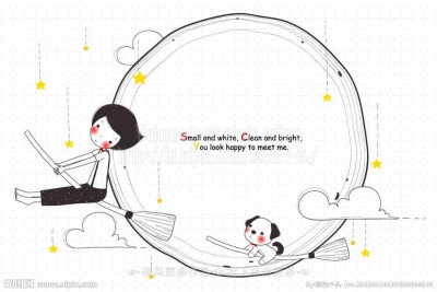 卡通 信纸 插画 女孩儿 背景
