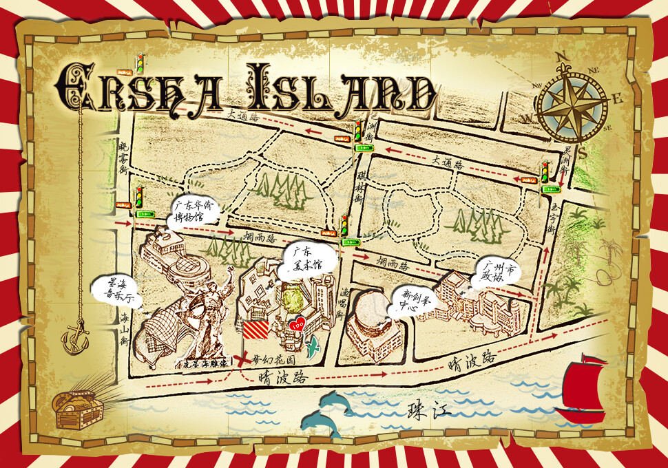 斑斓的彩旗，在微风中摇曳生姿。当夜幕降临时，璀璨的灯光绽放出爱的色彩。婚礼请柬地图。公众号：sthNEO婚礼定制