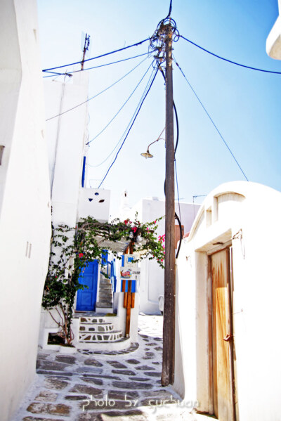希腊 米克诺斯岛上的街道