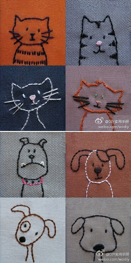 刺绣，这个可以有，包包上，衣服上，绣个小可爱猫咪、小可爱狗狗吧
