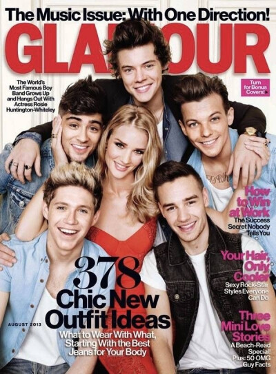 Rosie Huntington Whiteley&One Direction／Glamour美國版2013年8月號