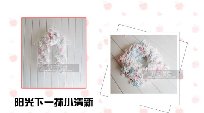 小白淘屋 手工编织 朵朵花 棒针编织 围巾织法