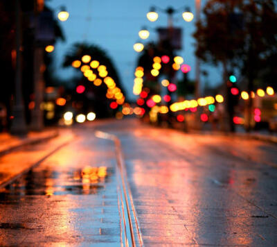 街 景 雨 光斑 光影