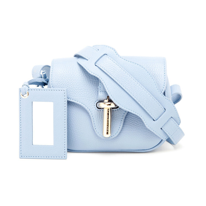 In the mood for ICE BLUE！炎热的夏季，冰冰的蓝色像冰激凌一样带来好心情。 Balenciaga Tube grained-leather cross-body bag, $1,051