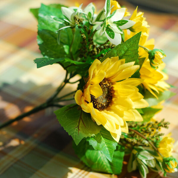 七头向日葵仿真花卉假花欧式仿真花套装田园客厅家居装饰