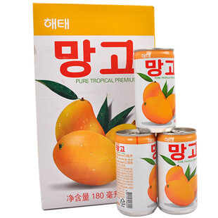 韩国进口海太芒果汁夏季冷饮饮料ml/听整箱听清凉解暑