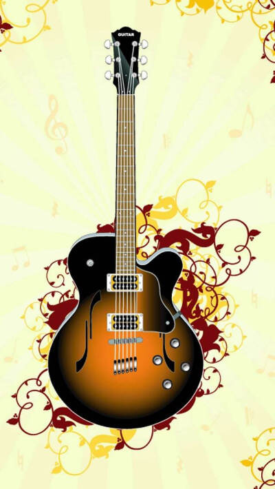 iPhone5壁紙，吉他与音乐主题