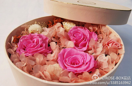 #JoyFlower·聚美汇#这是送给一位年轻女孩的永生玫瑰花盒，俏皮可爱的女孩子告诉我们：“对生命而言，接纳才是最好的温柔。”收到花盒的她接纳了男友的表白。