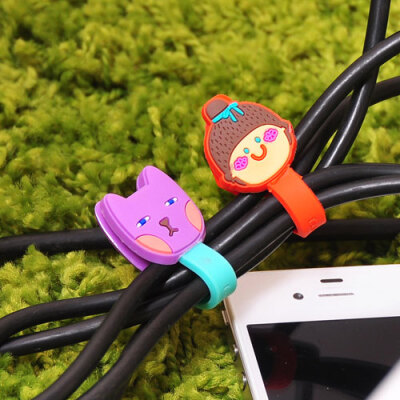 按扣绕线器耳机线绕线器理线器韩国可爱卡通手机绕线器罗马尼