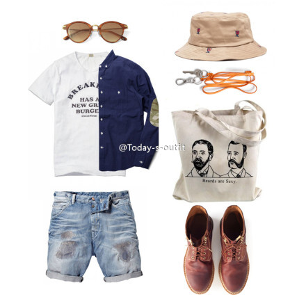  夏. tee&amp;短裤: scotch soda , 帽子:undefeated , 靴子:visvim