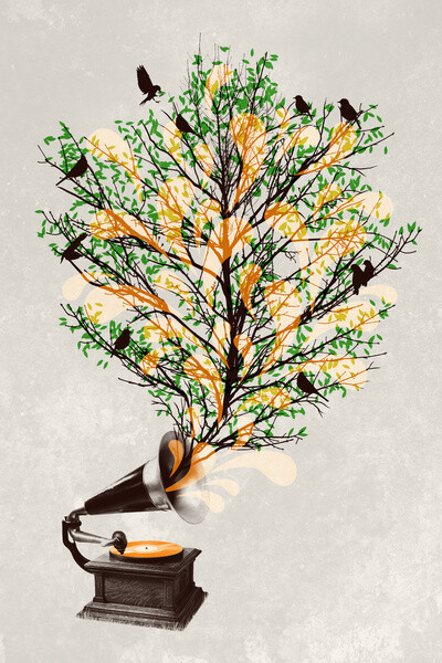 来自Dzeri29的一组以“环保”为主题的插画作品欣赏。自然树叶的纹理的应用，彩色字体的排版，麋鹿的重叠影像，都是非常迷人，一同分享给大家。更多环保主题的作品，可以参阅以下文章《Jamie Mitchell 以动物环保为主…