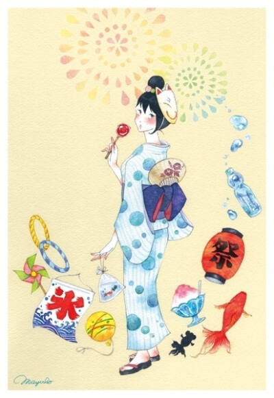 媒体称她是游走在现实与幻想之间的插画家。