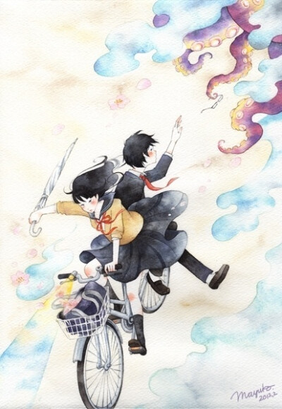 媒体称她是游走在现实与幻想之间的插画家。