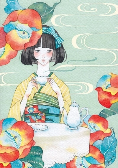 媒体称她是游走在现实与幻想之间的插画家。