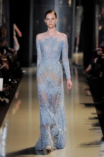 elie saab 冰蓝色新娘晚礼服