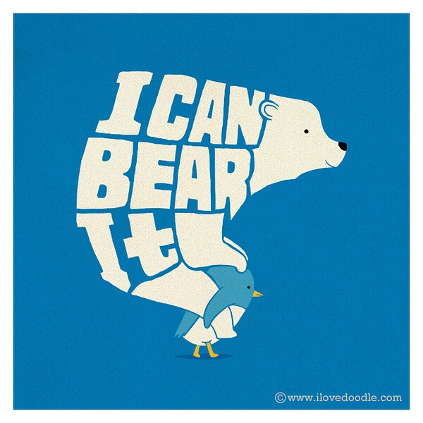 生活充满正能量I Can Bear It！借用英文单词“bear”达到一语双关的效果