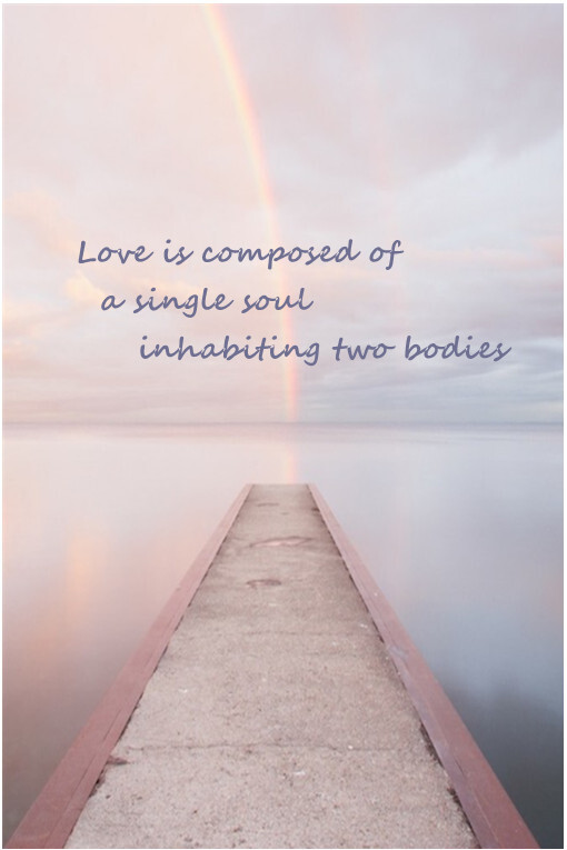word~ love is composed of a single soul inhabiting two bodies