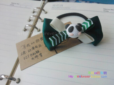 【手工制作】绿色竹林风 熊猫蝴蝶结~ 购买戳：http://item.taobao.com/item.htm?id=21911083739