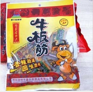 内蒙古特产 大品牌蒙升阳260克香辣味袋装牛板筋