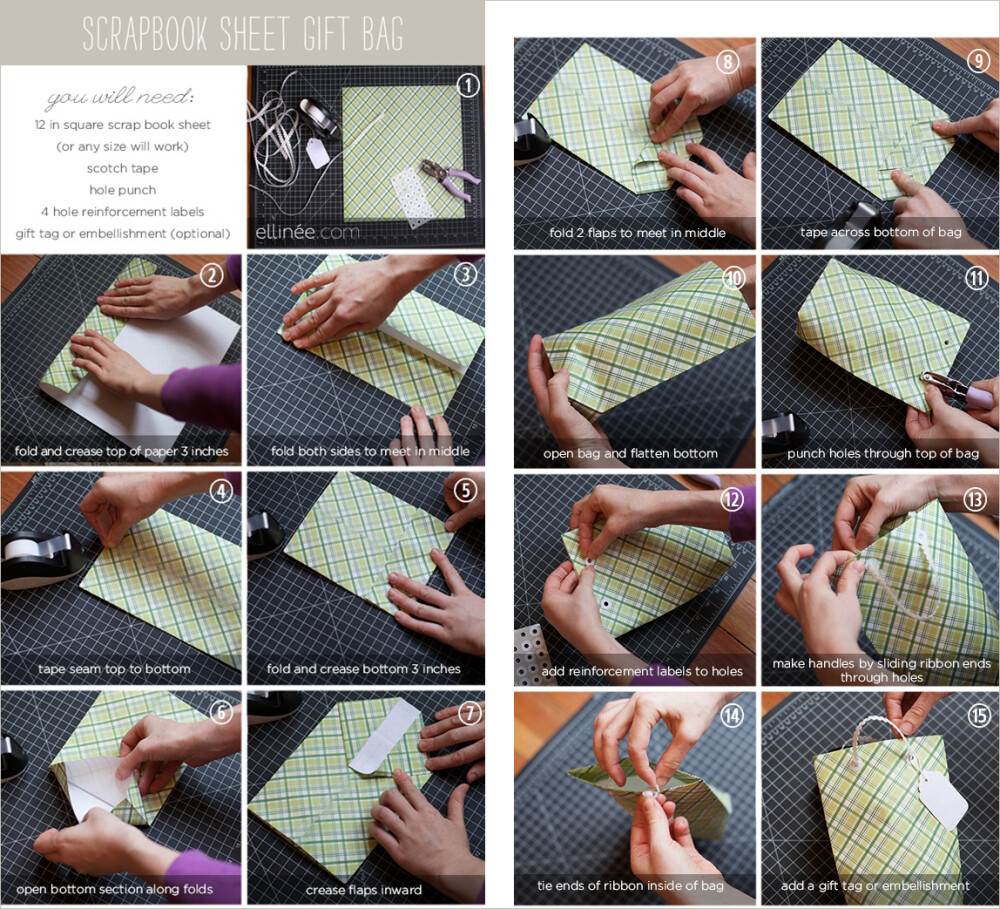 DIY简单的礼品袋手工教程 图片搜自网络，后稍作编辑。