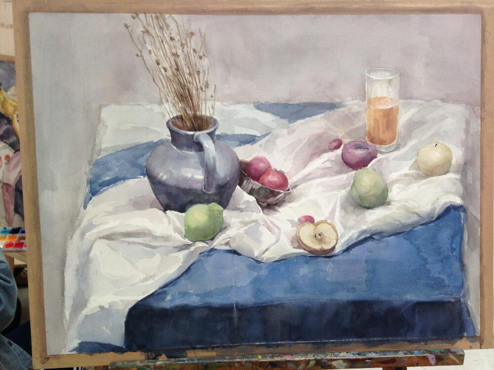 课堂写生水彩静物〜