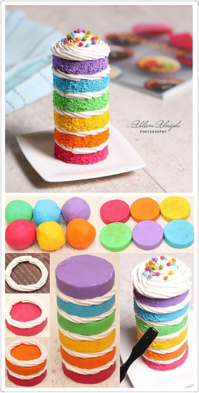 粘土做的彩虹蛋糕
