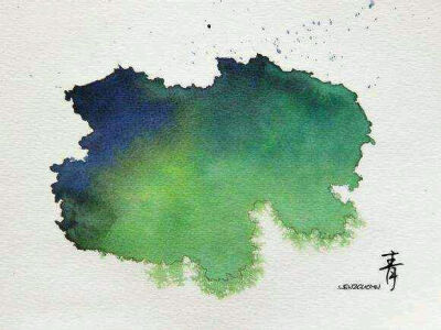 水墨中国-青-青海 水彩 水墨中国 各省地图 手绘 作者不详