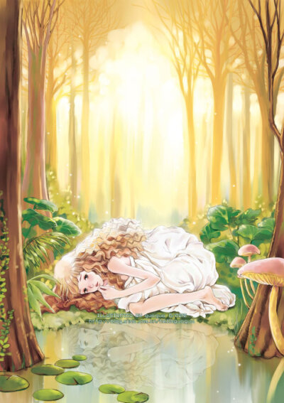 森系少女 手绘 插画 水粉画 壁纸