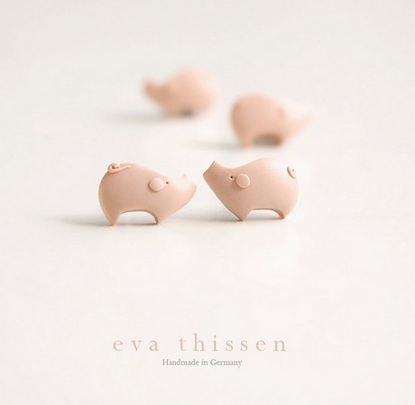 Piglet polymer clay earstuds——Sasy敬上