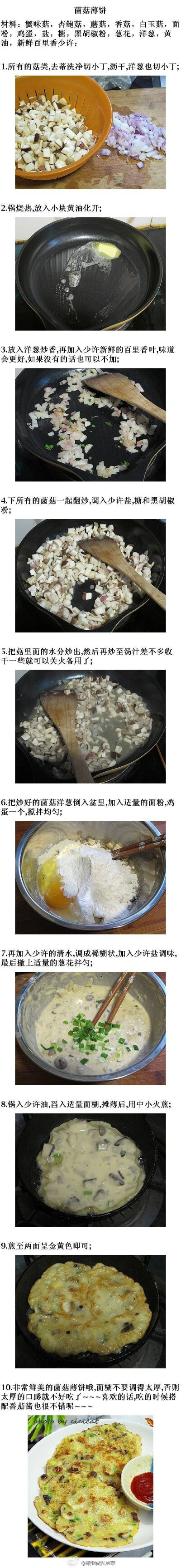 菌菇薄饼。