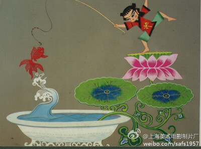 《渔童》感觉好遥远的中国传说啊~~严重怀念~~~现在看也还是很精致的绘图和配色啊啊啊啊