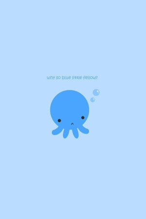 蓝色小章鱼游进你的手机当壁纸!