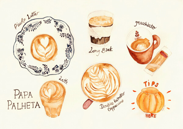 手绘咖啡
