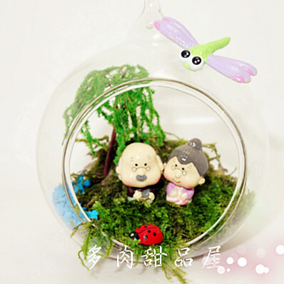 手工 软陶 植物 拼盆 绿色 植物 好心情 苔藓 微景观 生态瓶