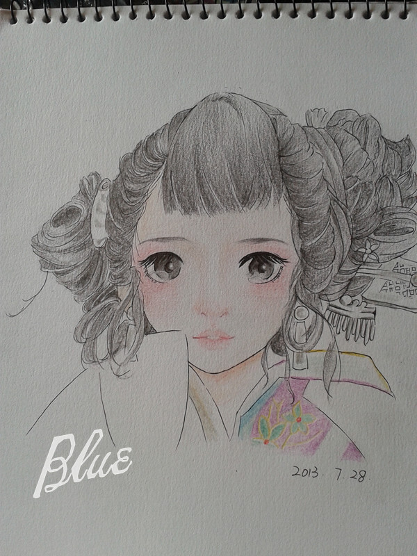 彩铅、手绘、古风、呀呀