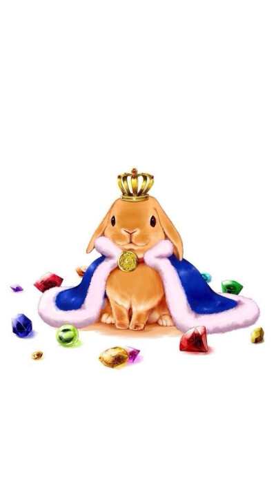 还可爱的兔兔！！iPhone5 手绘壁纸