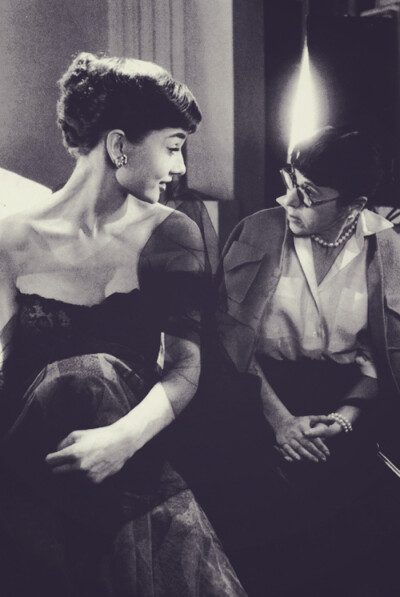 Audrey Hepburn with Edith Head