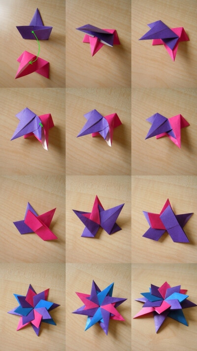 #堆教程#漂亮的八角星星折纸教程（2）