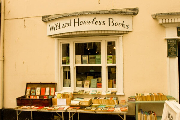 英国Wild and Homeless Books。开于2009年2月的一家二手旧书店，取名为Wild and Homeless BOOK，位于英国多塞夫郡的布里德波特小镇。专营一些小镇上其他书店不容易买到的古书和二手旧书，书目种类包括小说、诗歌和戏剧。同时在这个狭小的书店空间里也摆有几架的旅游、历史和自传类藏书。