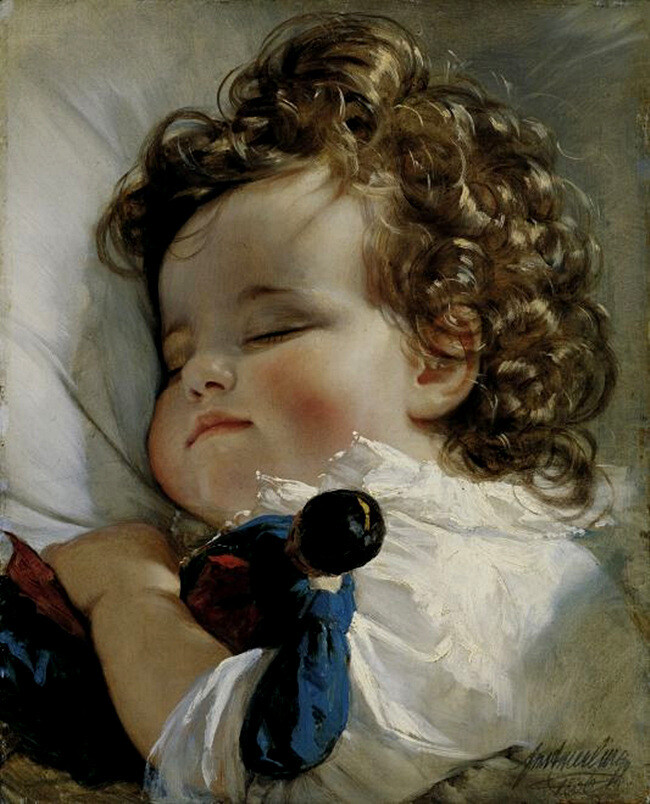  Friedrich von Amerling(1803-1887) ，继Ferdinand Georg Waldmüller后奥地利著名艺术家，被公认为是奥地利最优秀的肖像画家。他早年曾游走过很多国家，了解了不同的风俗和文化。1835年，他成为奥地利君主Franz Josef I的御用画师，开始了他宫廷画师的生涯。他一生创作了约1000幅作品，其中大多为肖像画。