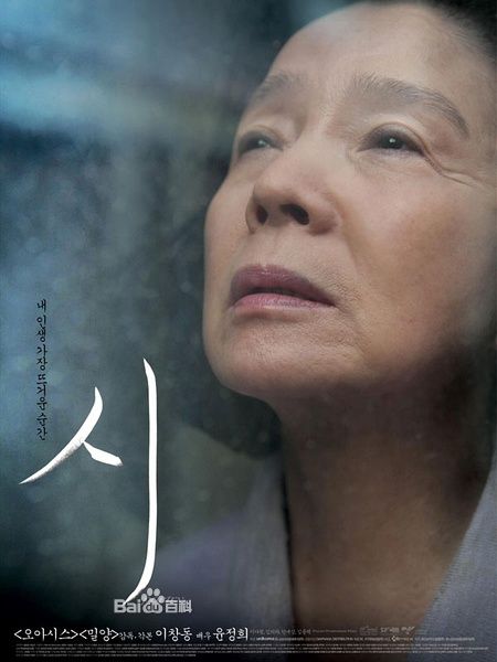 《诗》主要讲述了66岁的美子（尹静姬 饰）像一朵摇曳在街边的小花一样绽放着自己暮年的美丽。美子靠做钟点工赚些小钱，与读初中的外孙独自生活，虽清贫，但却丝毫没有影响她对于生活的热情。虽然已经确诊患上了老年痴呆症，但她却依然酷爱诗歌。她总是留意观察生活中的点滴，以便捕捉随时可能出现的灵感，然后把它们记录在随身携带的小本上。然而，如同写诗的灵感并不会轻易出现一样，生活也并非表面的那样轻松和容易，甚至像严冬一样残酷无情……