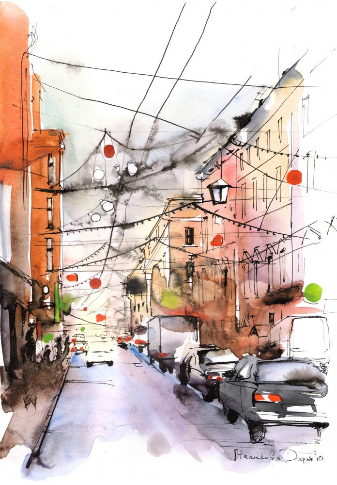 maliko vadarya的水彩画集——包含两个专辑《watercolor food》&amp;《city landscapes》水彩美食和城市风景，共收录93张图片。（画家主页：http://malikovadarya.com/portfolio）