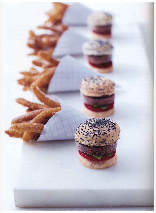 chocolate ice cream “burgers” with sweet churro “fries”