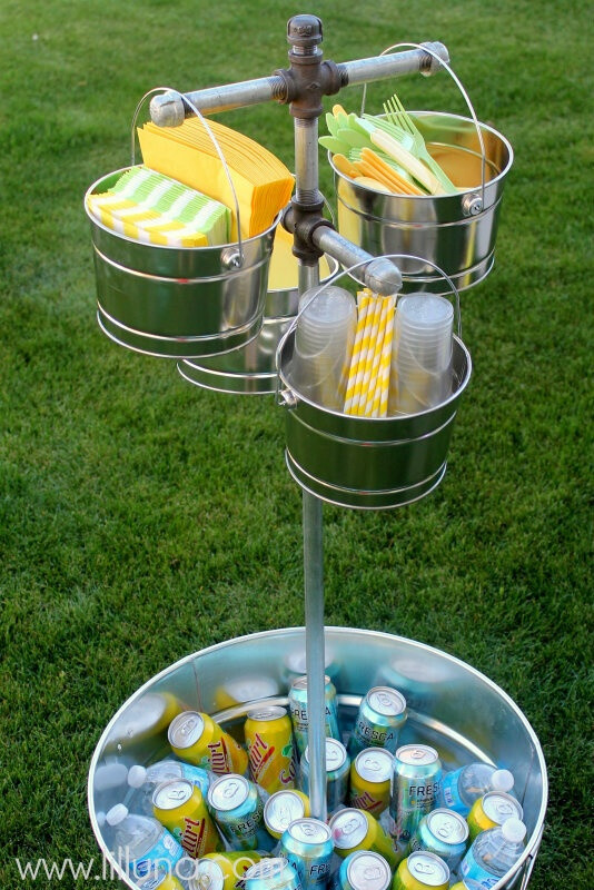 DIY ~ Beverage &amp; Paper Goods Station Perfect for Summer BBQ Party!!!