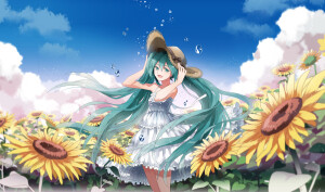 夏の雫 VOCALOIDイラスト本の表紙です 二次元 初音未来