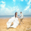 天津东疆港沙滩浪漫清新风格婚纱照