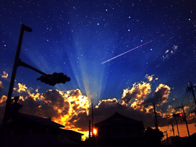 輝き。 p站 二次元 风景 夜空 加工写真