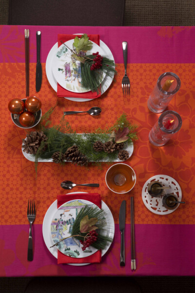 Platane-Christmas table setting 圣诞节餐桌布置