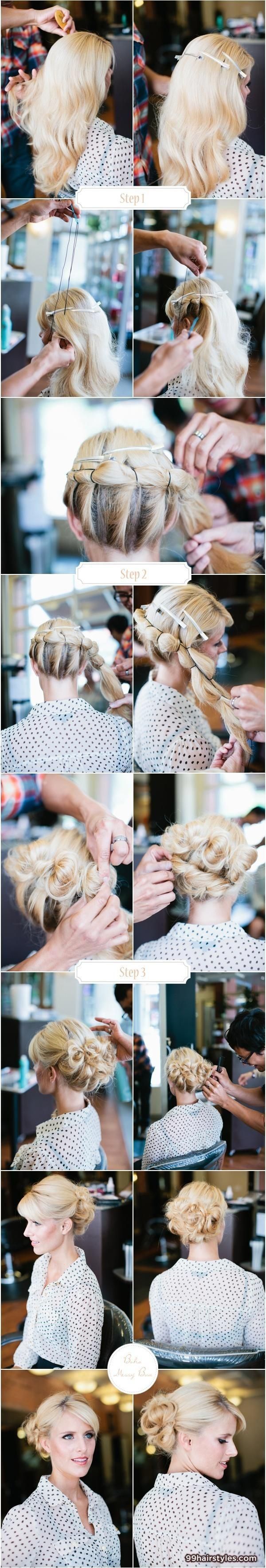 这个发型看起来有些难度，很是要费一番工夫，不过效果出来真的很好看！有耐心的妞们可以试试咩~~ 曦