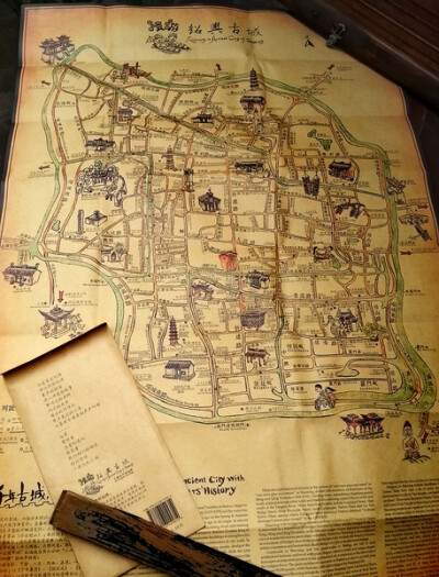 绍兴手绘地图正面全貌